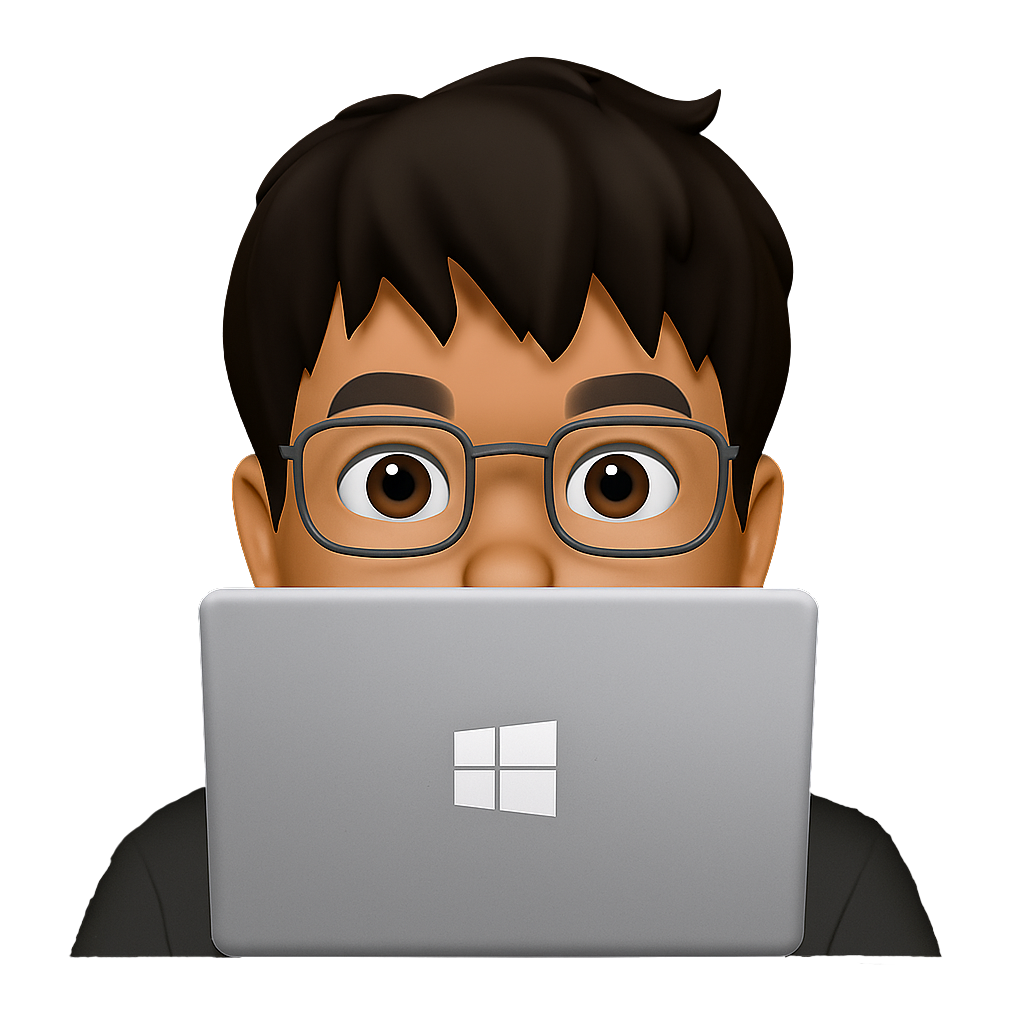 Person peeking from behind of a laptop.